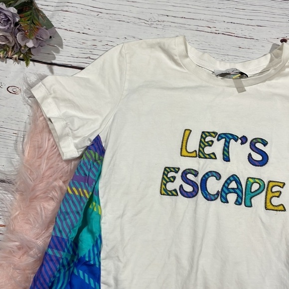 Mira Mikati White Tee with Colorful Accents - Picture 8 of 13